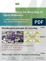 Pyrometallurgy For Recycling of Spent Batterires