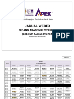 Jadual Webex Sidang Akademik 2021-2022 (Sebelum Kursus Intensif)