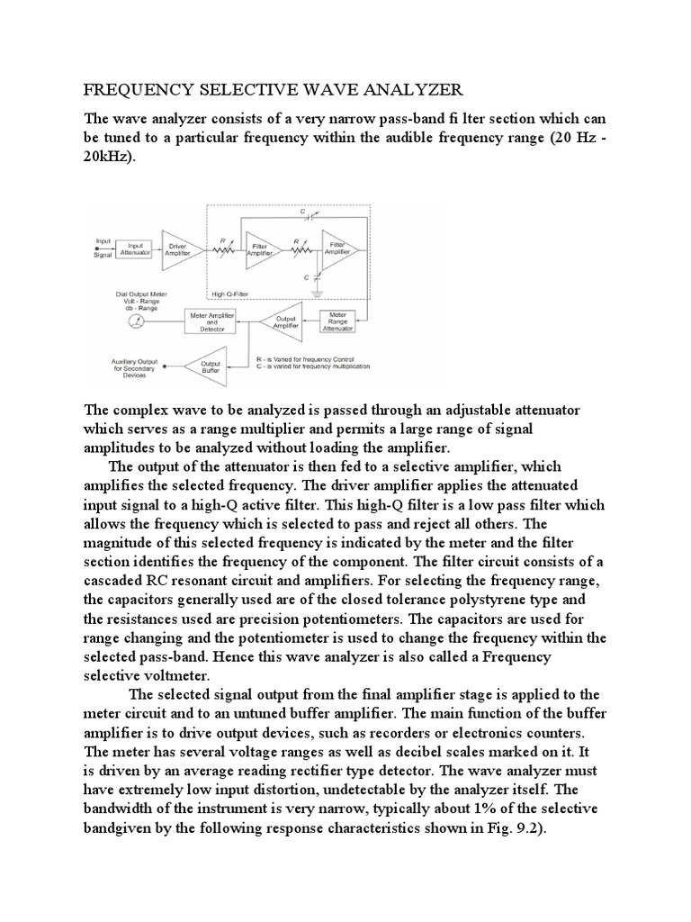 Frequency Selective Wave Analyzer | PDF | Technology & Engineering