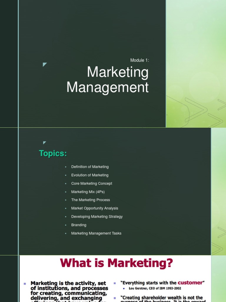 Marketing Management Notes PDF Marketing Brand