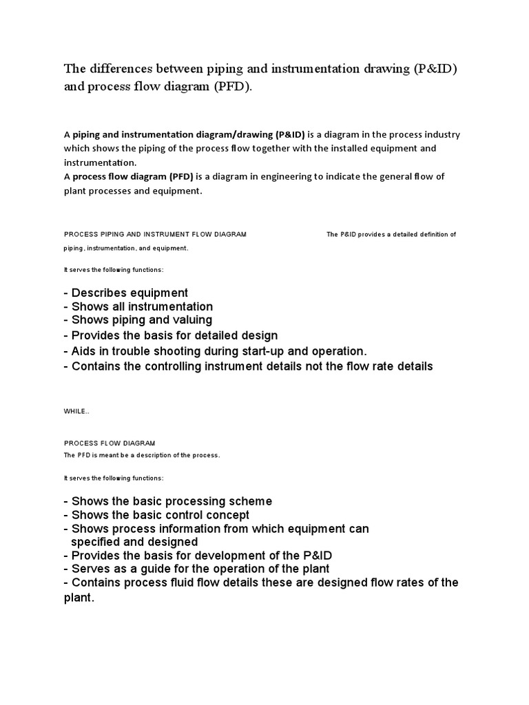 P&ID vs PFD: Key Differences Explained | PDF