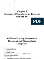 Summary of Manufacturing Processes MSE/ME 563
