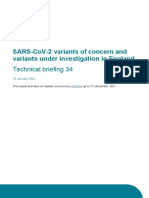 Sars-Cov-2 Variants of Concern and Variants Under Investigation in England