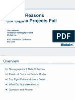 Top 8 Reasons Six Sigma Projects Fail