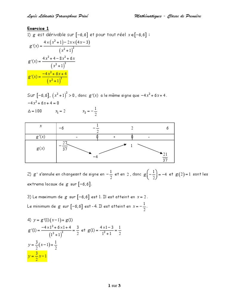 Exercices de mathématiques en première | PDF | Mathématiques | Objets ...