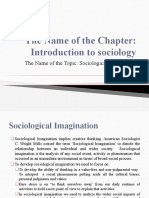 The Name of The Chapter: Introduction To Sociology