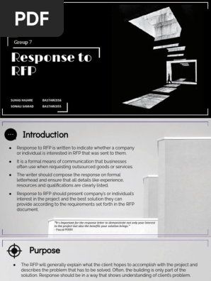 Responce to RFP