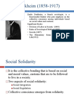 Emile Durkheim's Contributions to Sociology and Social Theory