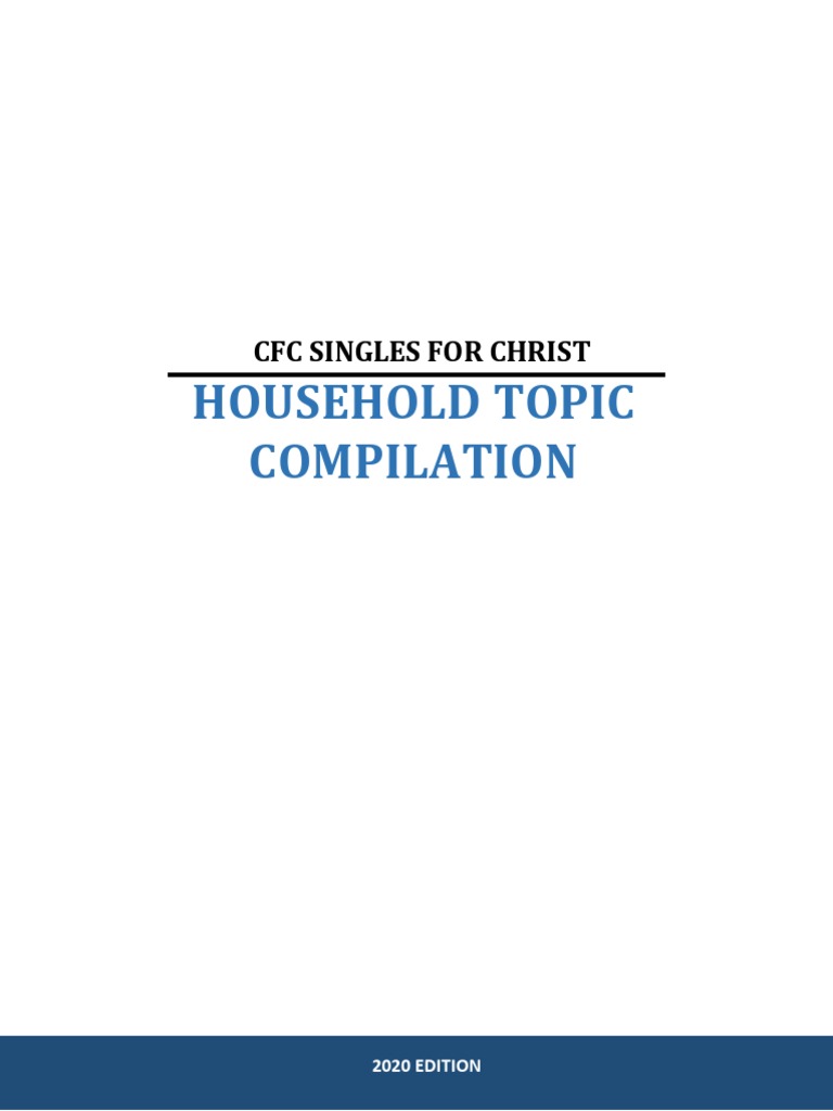 CFC Singles Household Meeting Guide | PDF | Gospel Of Matthew | Prayer