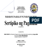 Certificate Buwan NG Wika