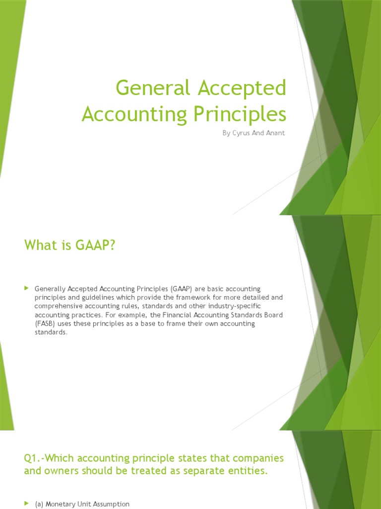 General Accepted Accounting Principles by Cyrus and Anant PDF