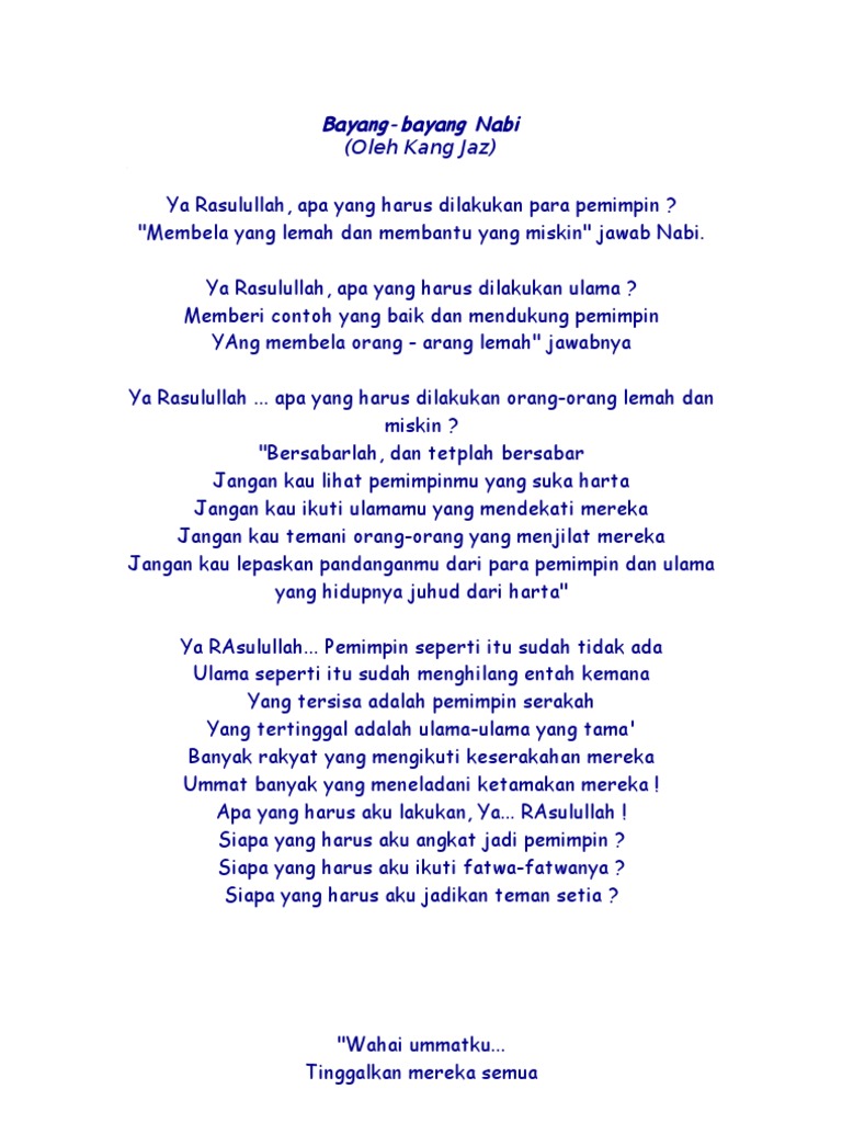 Puisi Kepemimpinan dan Dakwah Rasulullah | PDF