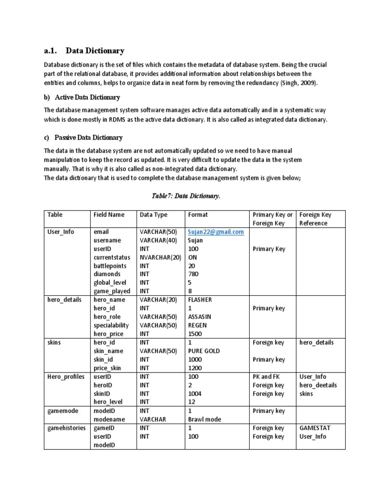 Data Dictionary | PDF | Databases | Relational Database