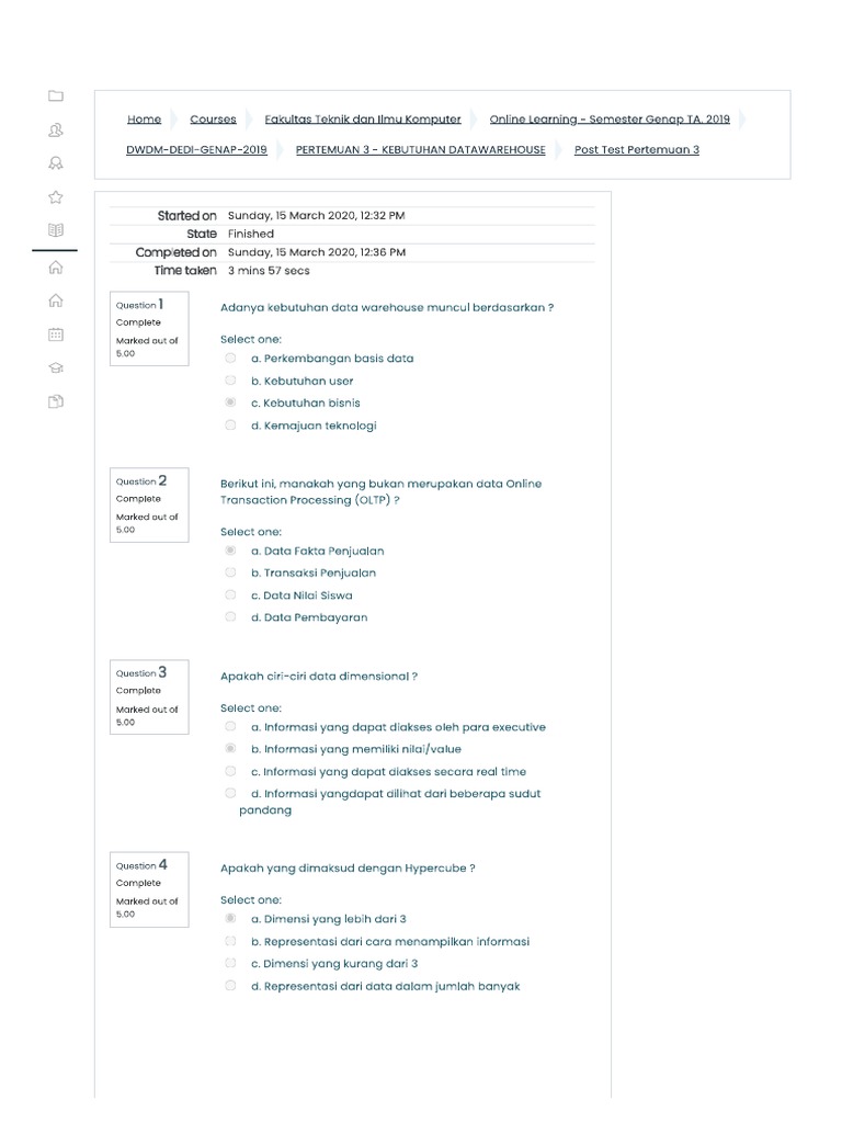Pertemuan 3 Post Test | PDF