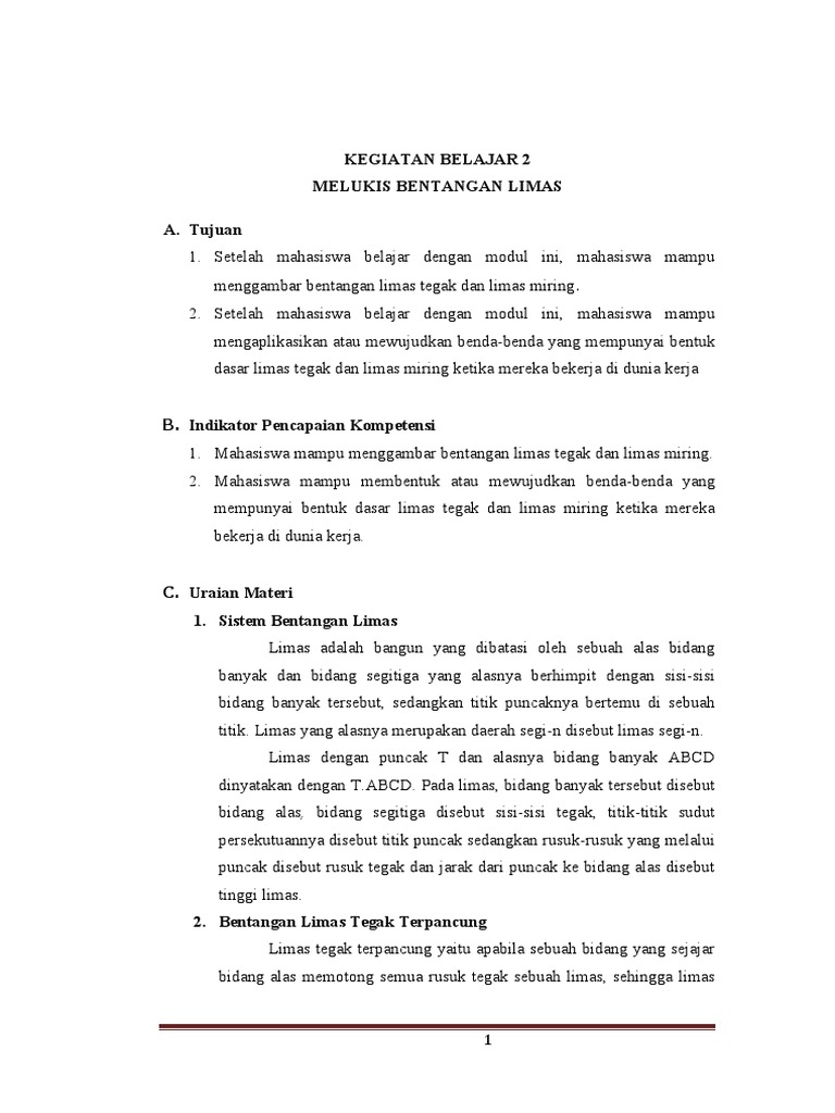 Limas Tegak Terpancung | PDF