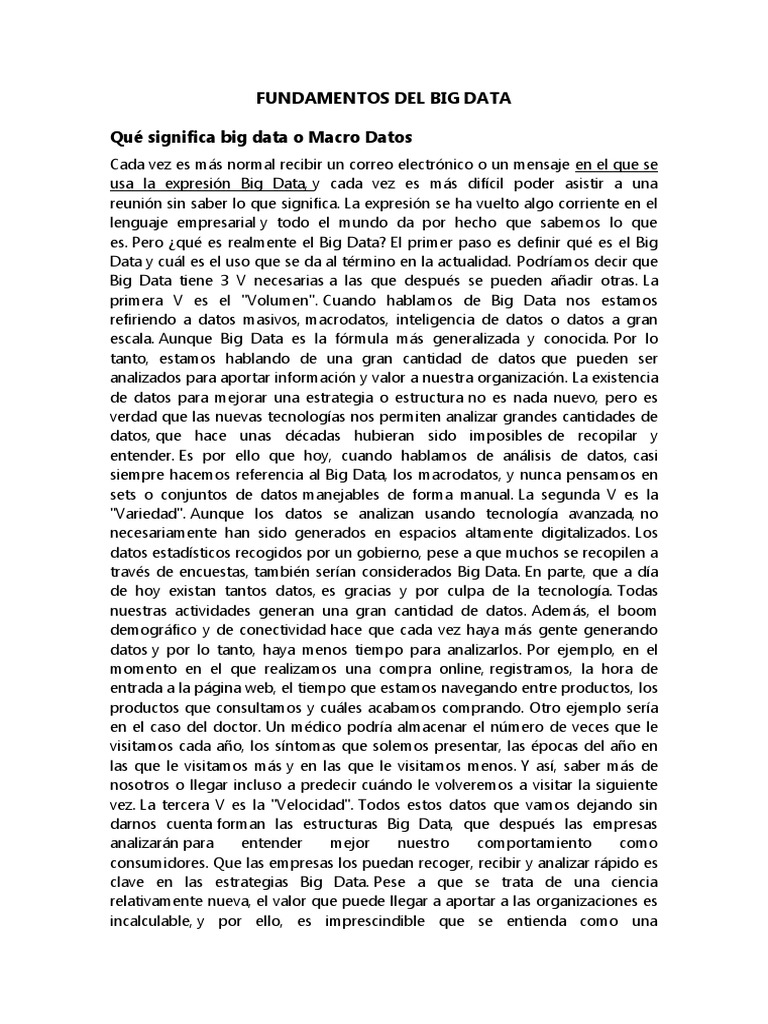 Fundamentos del Big Data en Empresas | PDF | Big Data | Inteligencia ...