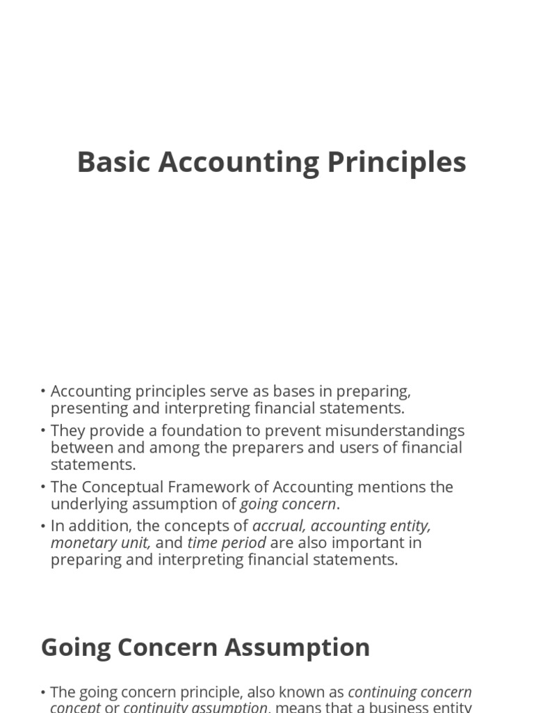 Basic Accounting Principles | PDF