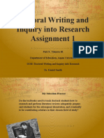 Doctoral Writing and Inquiry Into Research Assignment 1