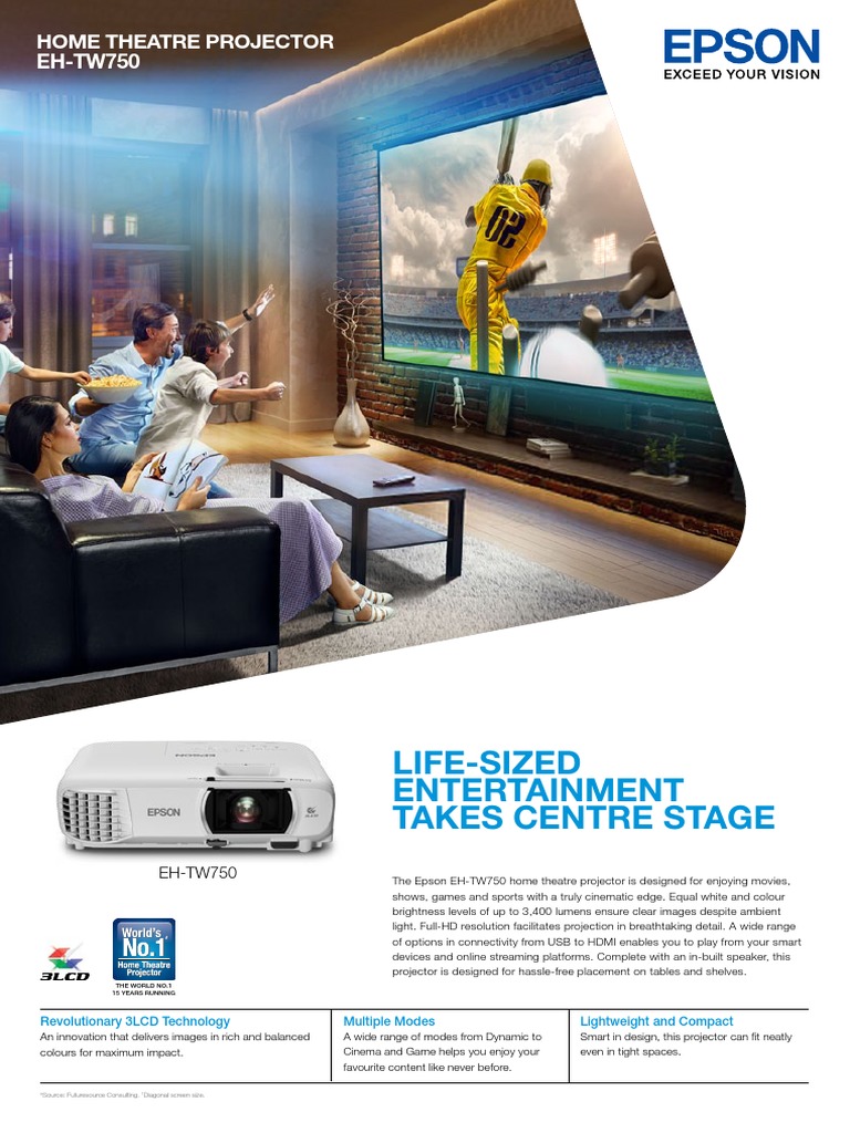 Epson TW750 Home Theatre Projector PDF Ieee 802.11 Usb