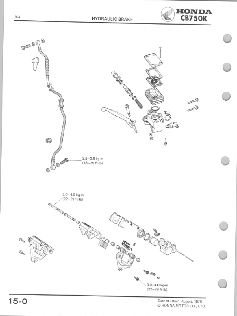 Honda CB750 1979 Thru 83 Service Manual Chapter 15 Hydraulic Brake PDF