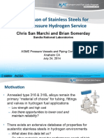 Comparison of Stainless Steels Shows Potential for High-Pressure Hydrogen Service