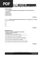 Pre-Intermediate Progress Test 5A: Units 9-10: Pronunciation