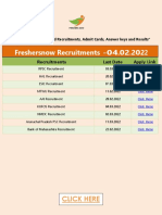 Freshersnow Recruitments - 04.02.2022: Click Here