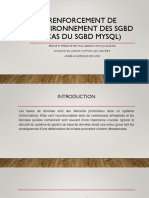 RENFORCEMENT DE L’ENVIRONNEMENT DES SGBD(MYSQL)