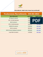 Freshersnow Recruitments - 03.02.2022: Click Here
