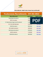 Freshersnow Recruitments - 01.02.2022: Click Here