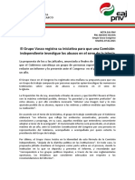 Nota Eaj-pnv. Pnl Comisión Expertos Abusos Iglesia