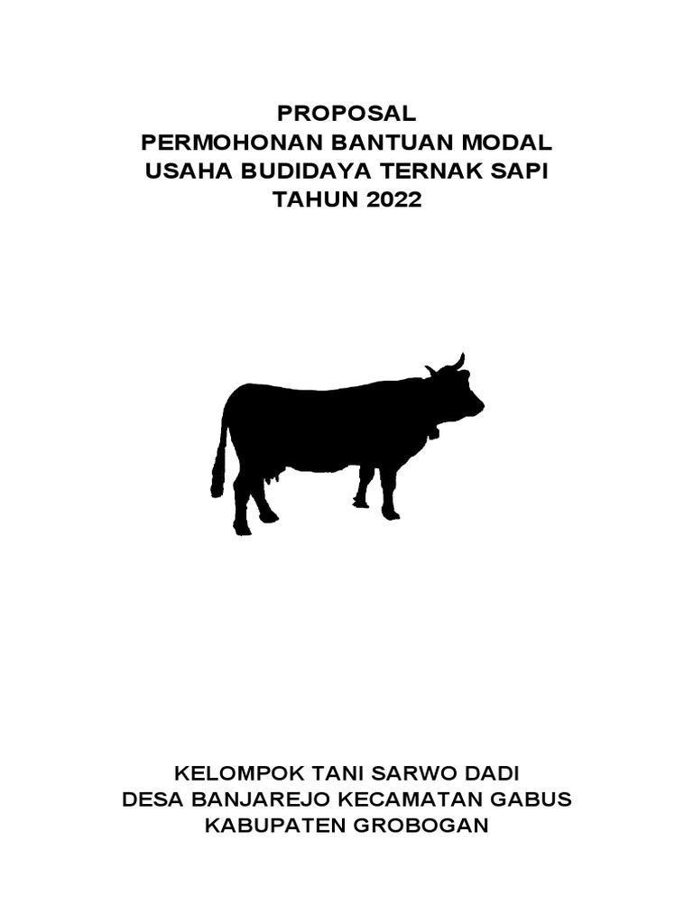 Proposal Bantuan Ternak Sapi 2022 | PDF | Griya & Taman | Kesehatan ...