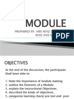 Module Making Preparred by Aris Sangalang and Rose Ann Mabborang