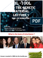 Dna - The Genetic Material: 2021-22 Semester I