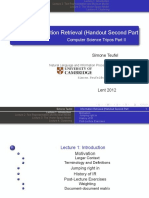 Information Retrieval (Handout Second Part: Computer Science Tripos Part II