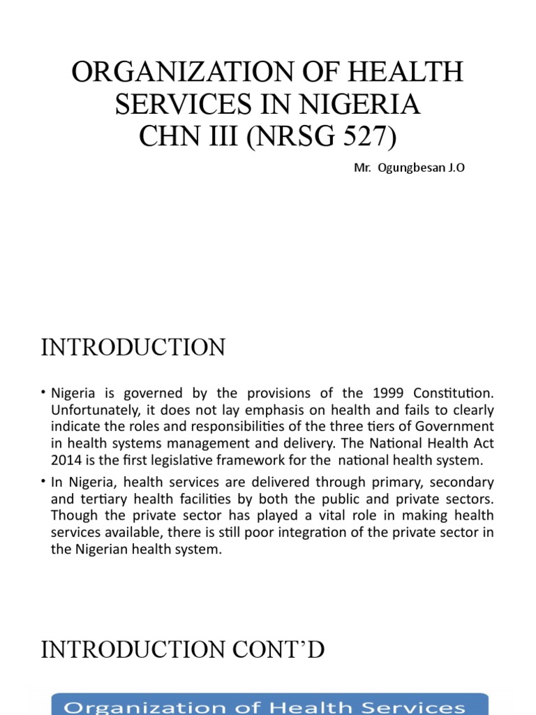 Structure of Nigeria's Health Services | PDF | Health Care | Hospital
