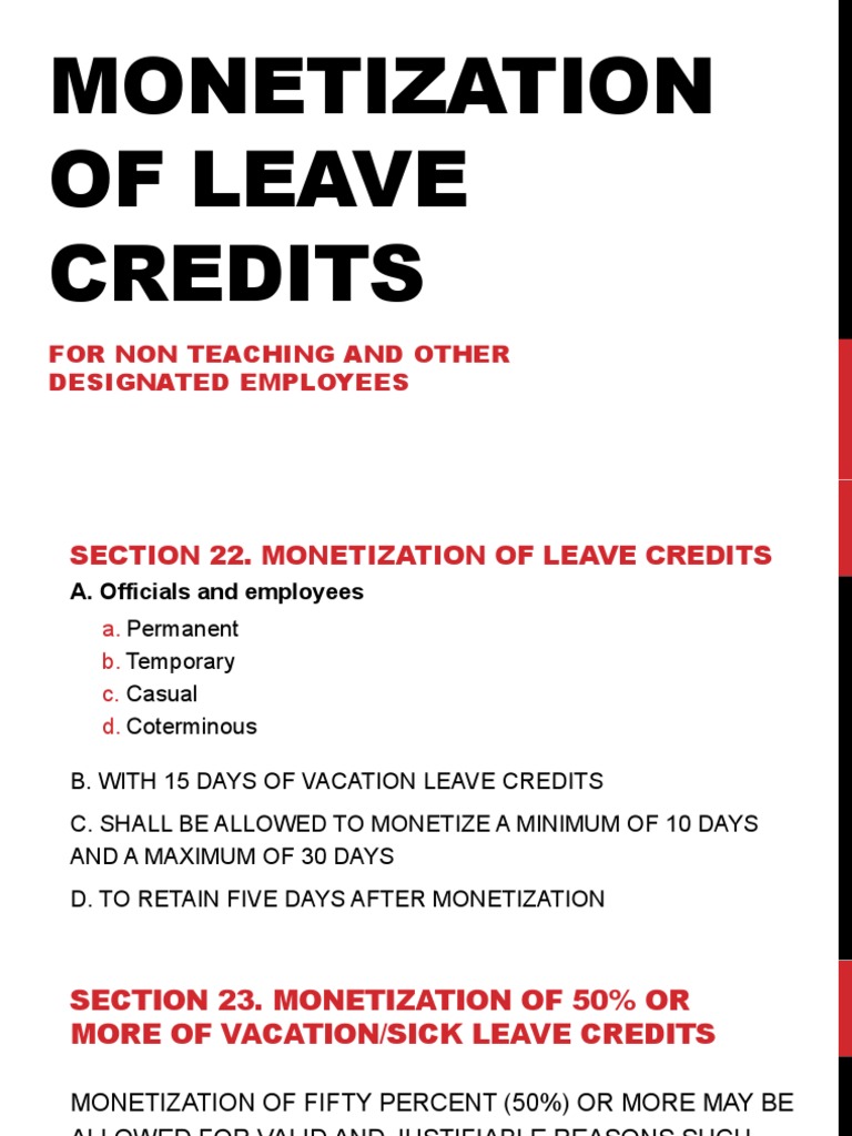 Leave Credits Monetization Guide 2024 | PDF