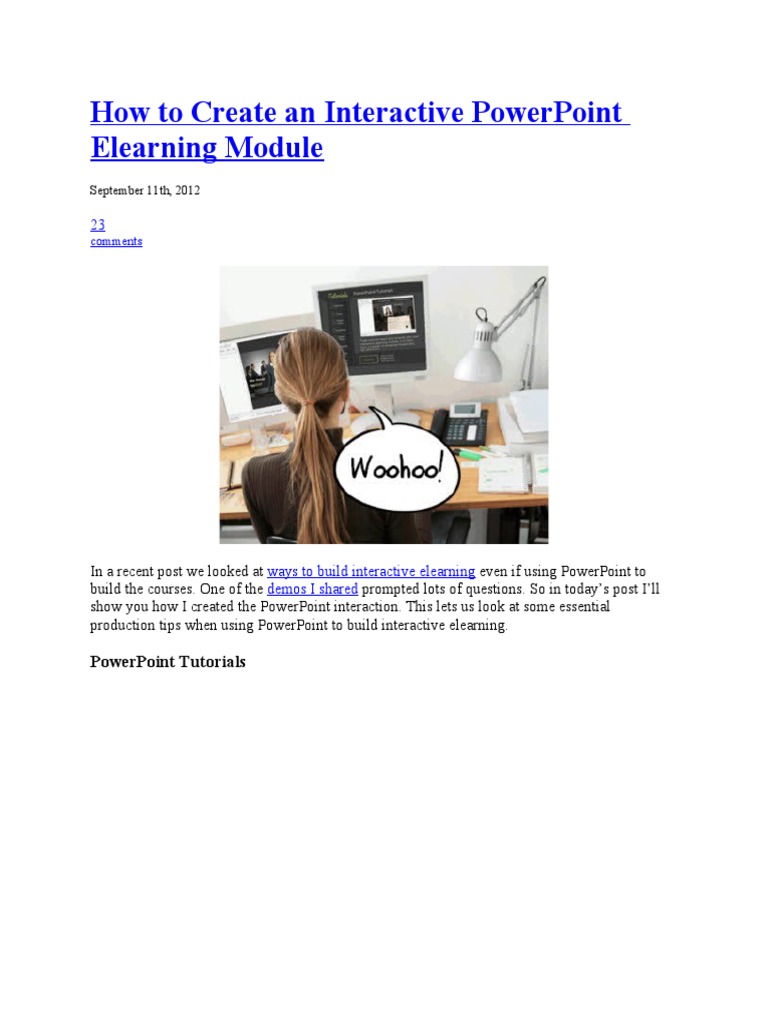 How To Create Interactive Powerpoint Modules Pdf Hyperlink Page