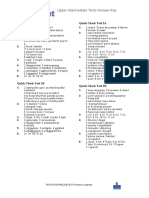 Upper Intermediate Tests Answer Key: Quick Check Test 1A Quick Check Test 2A