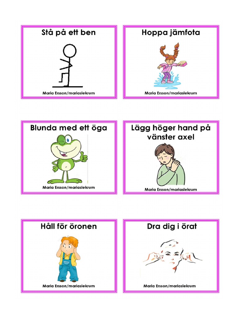 Uppdragskort Tema Kroppen Och R relse PDF