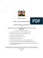 Republic of Kenya: List of The Proposed Statutory Instruments