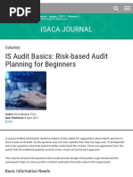 Risk-Based Audit Planning For Beginners - ISACA Journal