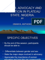 Gender, Advocacy and Sanitation in Plateau State