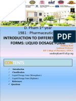 D. Pham 1 Year 1981: Pharmaceutics-I: Introduction To Different Dosage Forms: Liquid Dosage Form
