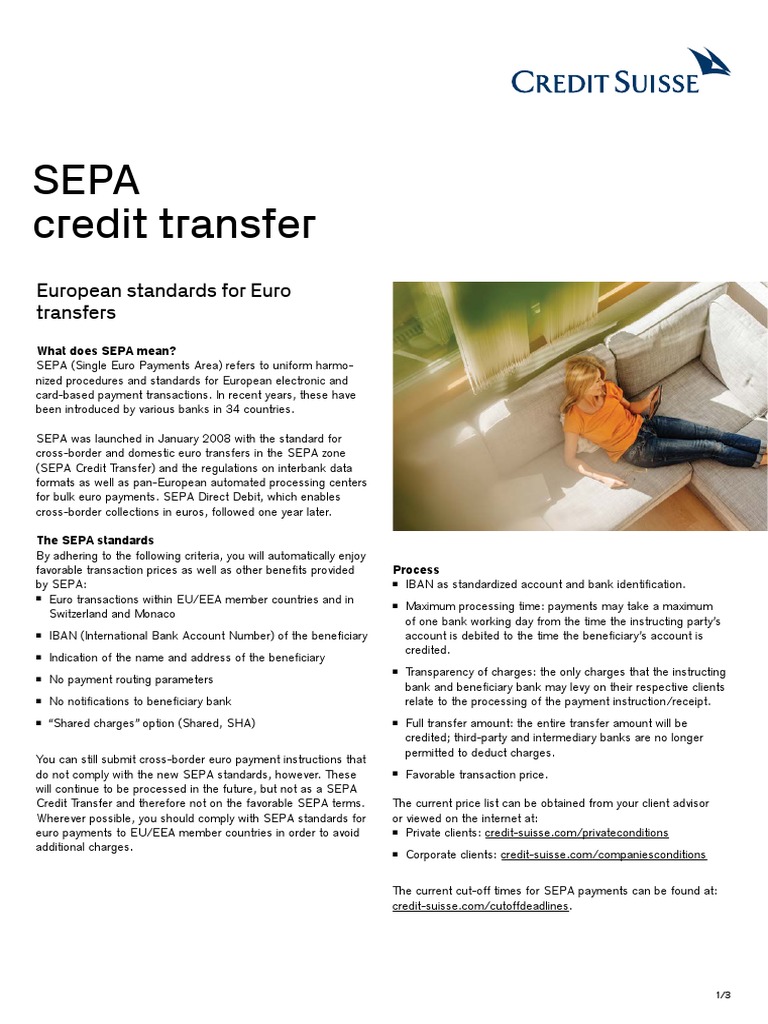 Sepa Credit Transfer: European Standards For Euro Transfers | Download ...