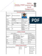 Online Gramin Dak Sevak Engagement: Personal Details