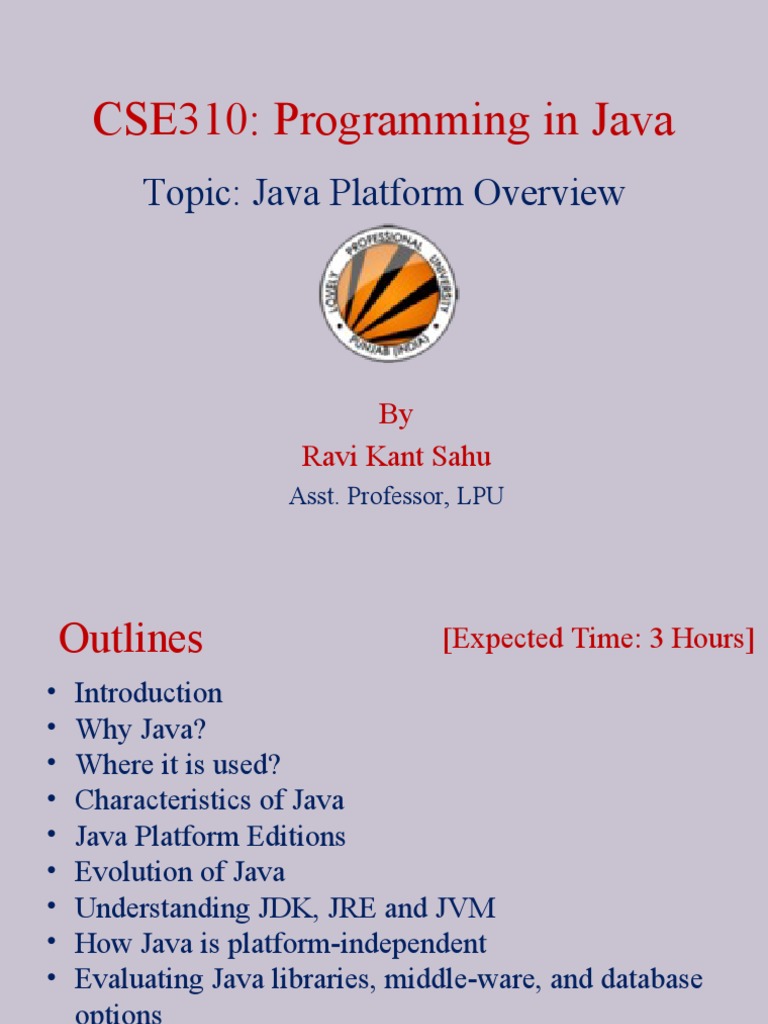 A1015591673 - 22209 - 8 - 2020 - 01. Java Platform Overview | PDF ...