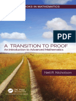 (Textbooks in Mathematics) Neil R. Nicholson - A Transition To Proof - An Introduction To Advanced Mathematics (Textbooks in Mathematics) - Chapman and Hall - CRC (2019)