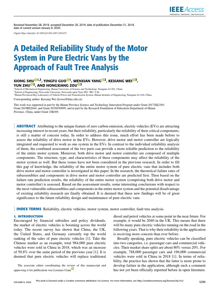 FTA REliability PDF Electric Motor Reliability Engineering
