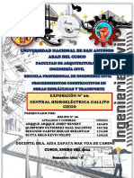 Procesos constructivos de la Central Hidroeléctrica Gallito Ciego